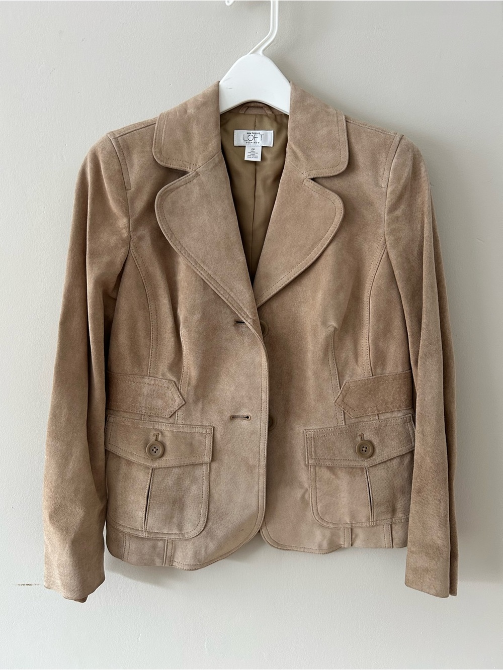 Vintage LOFT Taupe Suede Blazer Jacket OWW